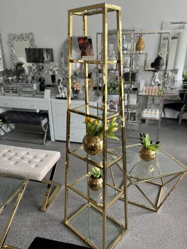 Regał złoty stal chromowana