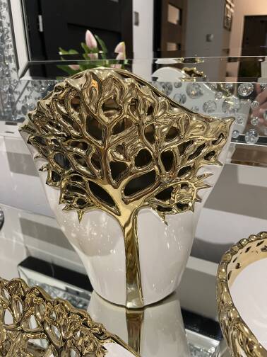 Wazon biało złoty 30 cm