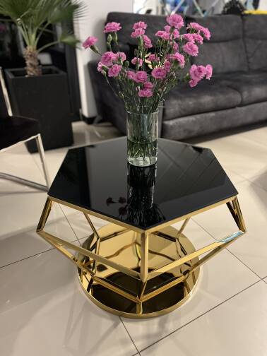 Ekskluzywny stolik złoty Hermes 