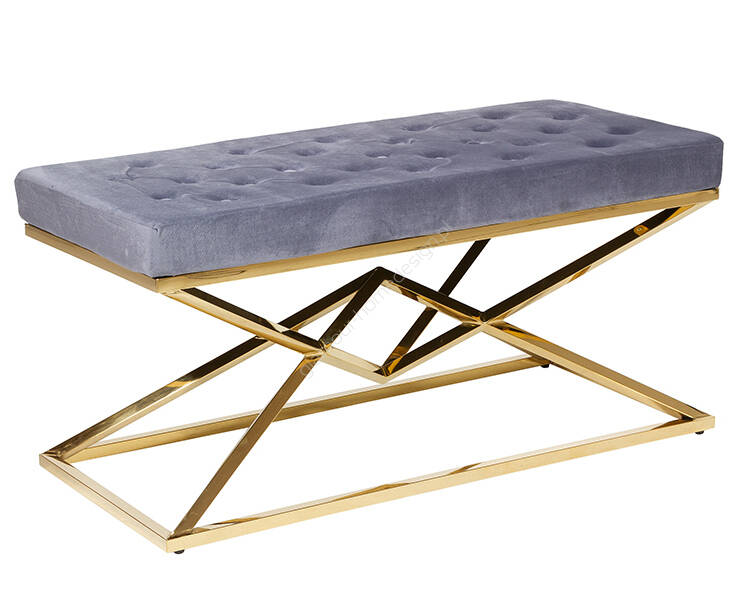 Siedzisko Ławka szaro złota 