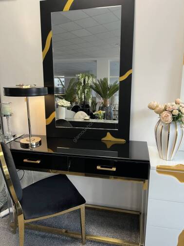 Zestaw konsola z lustrem czarno złota