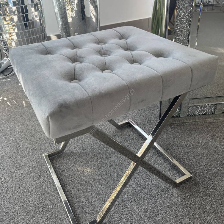 Siedzisko welurowe szare  srebrne 