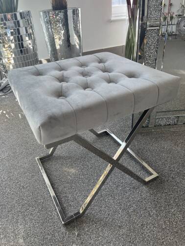 Siedzisko welurowe szare  srebrne 