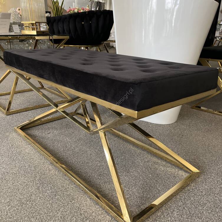 Siedzisko Ławka czarno złota 