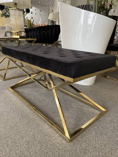 Siedzisko Ławka czarno złota 