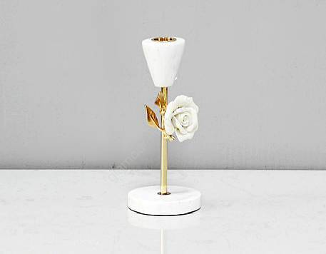 Świecznik złoty Róża 