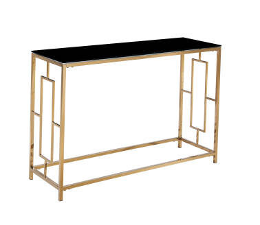 Konsola złota Roxa czarne szkło 