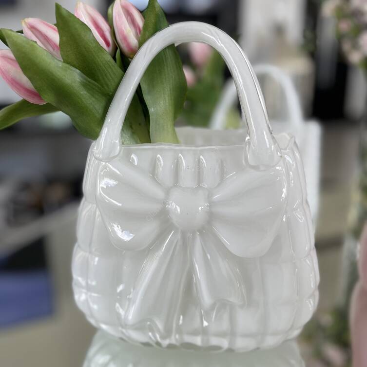 Wazon szklany torebka 26 cm 