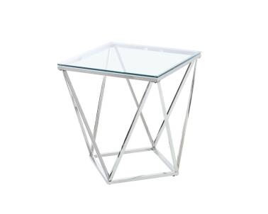 Stolik srebrny szklany 50 cm