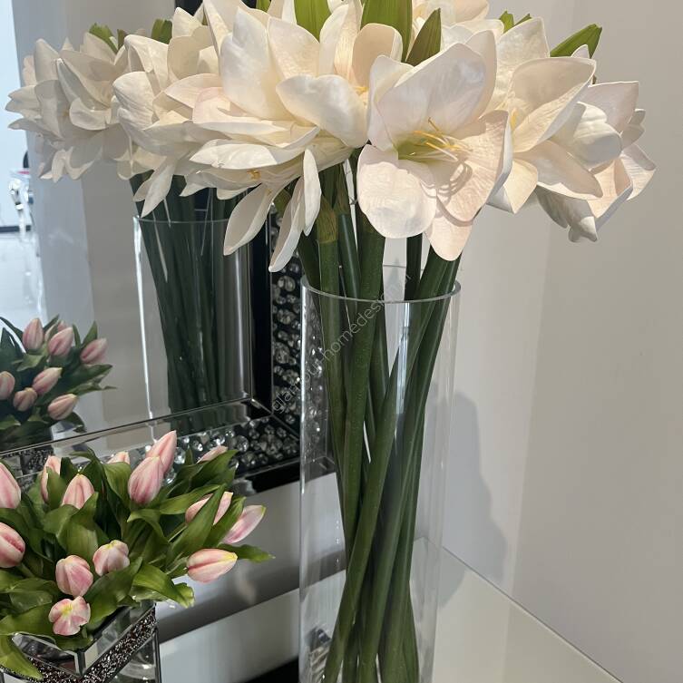 Kwiat Amarylisa biały 73cm