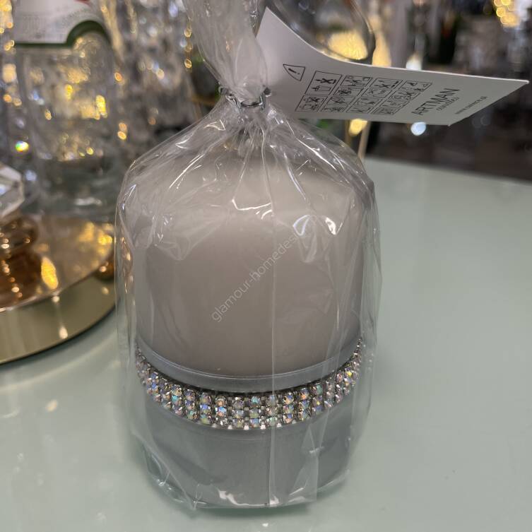 Świeca z cyrkoniami srebrna