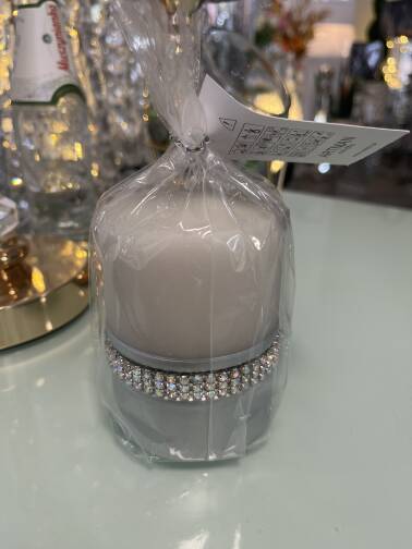 Świeca z cyrkoniami srebrna