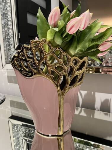 Wazon różowo złoty 30 cm 