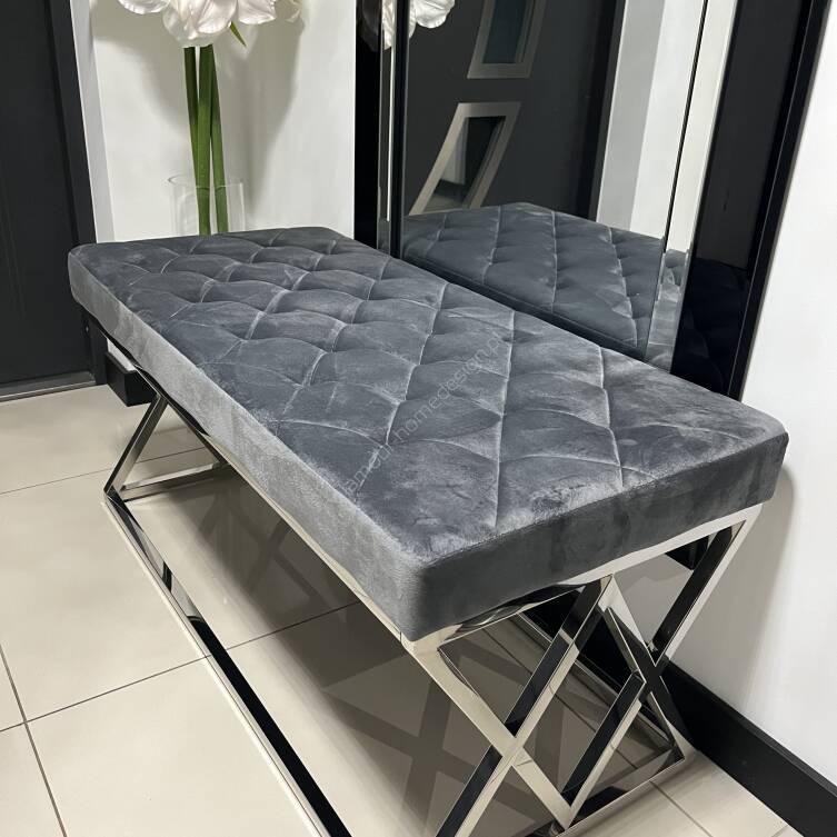 Siedzisko ławka szaro srebrna