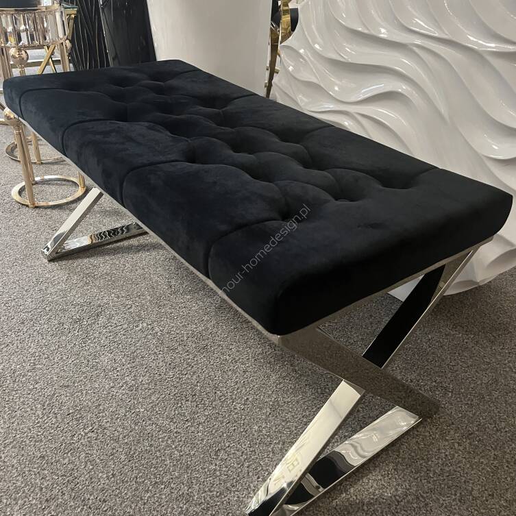 Siedzisko ławka czarno srebrna 