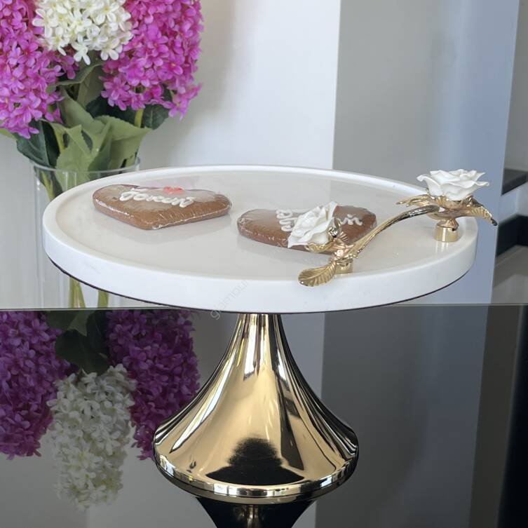 Patera dekoracyjna złota Róża 