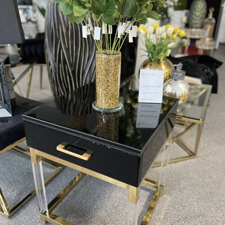 Szafka stolik Hermes czarno złota